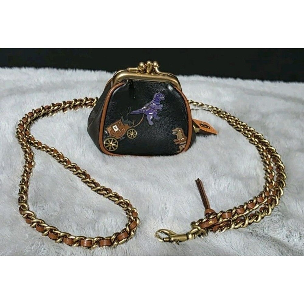 Coach 1941 REXY Dino Dinosaur Mini Kisslock Pouch Crossbody - NWOT